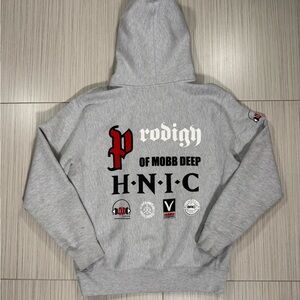Prodigy of Mobb Deep H.N.I.C. Anniversary Pullover Hoodie Grey Mens Size M